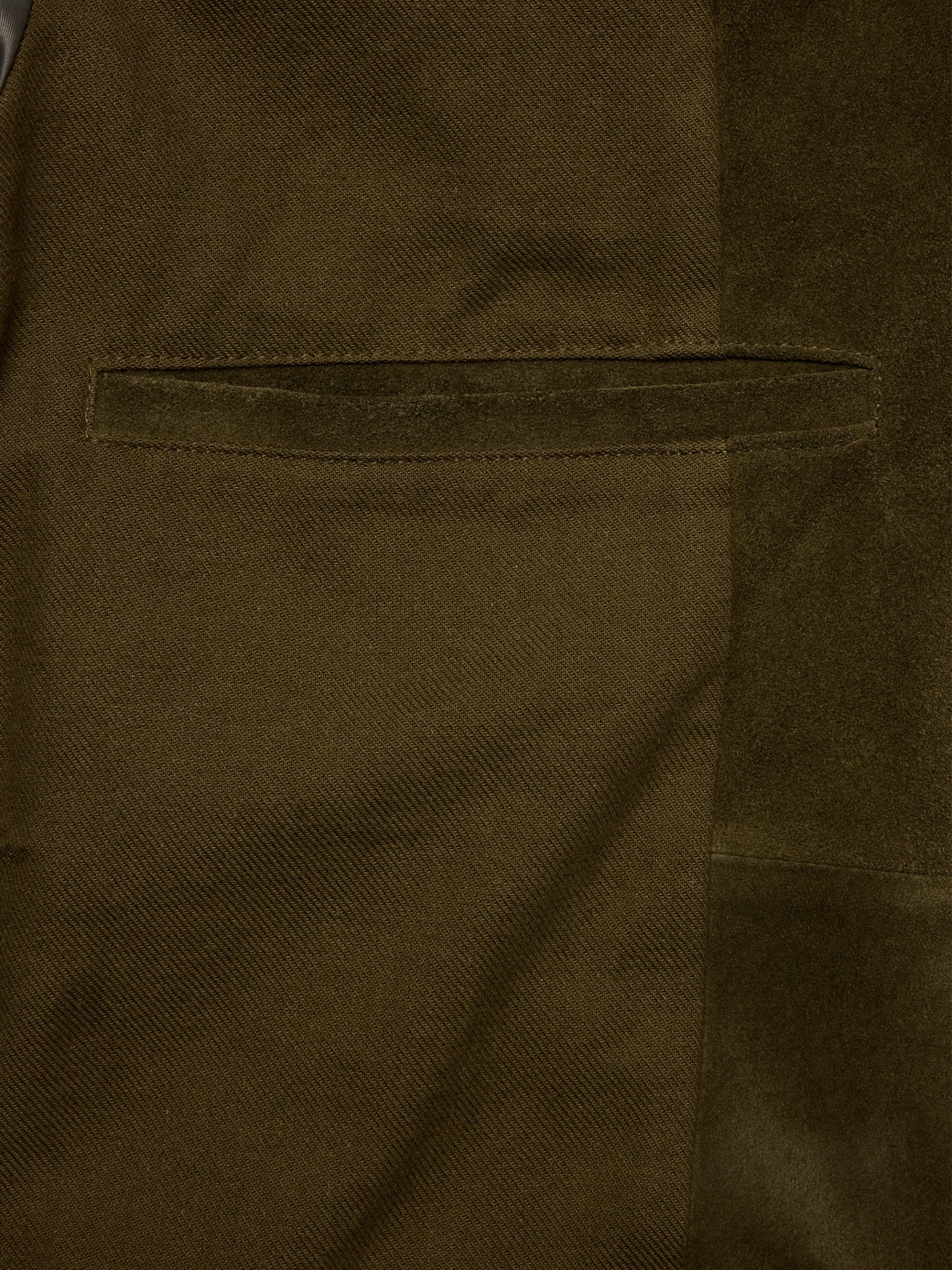 Мужская куртка Banana Republic Italian Suede Racing, цвет: Оливковый зелёный — фото 5