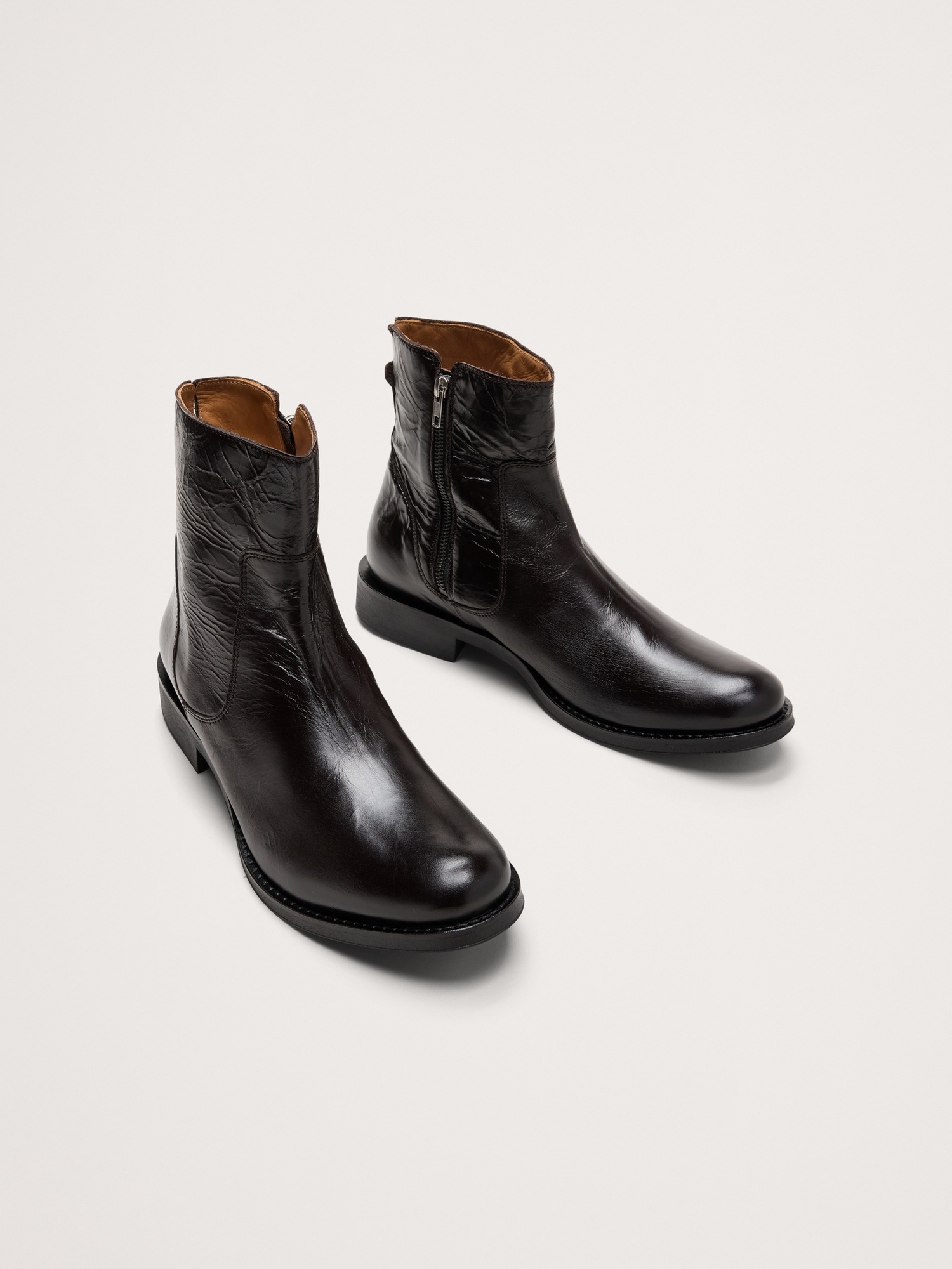 Мужские ботинки Banana Republic Italian Leather Zip-Up Chelsea Boot, цвет: Тёмный коричневый — фото 2