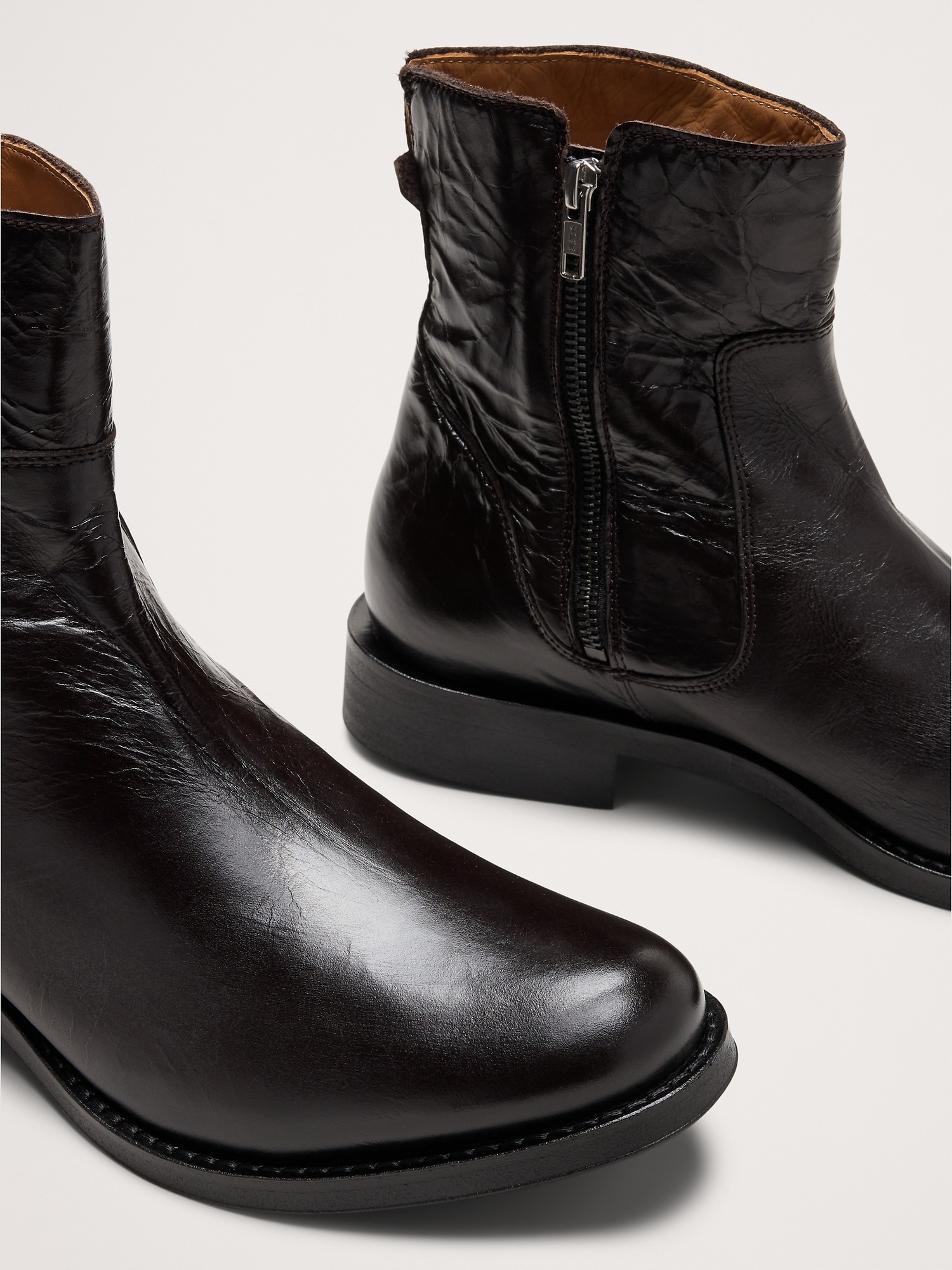 Мужские ботинки Banana Republic Italian Leather Zip-Up Chelsea Boot, цвет: Тёмный коричневый — фото 5