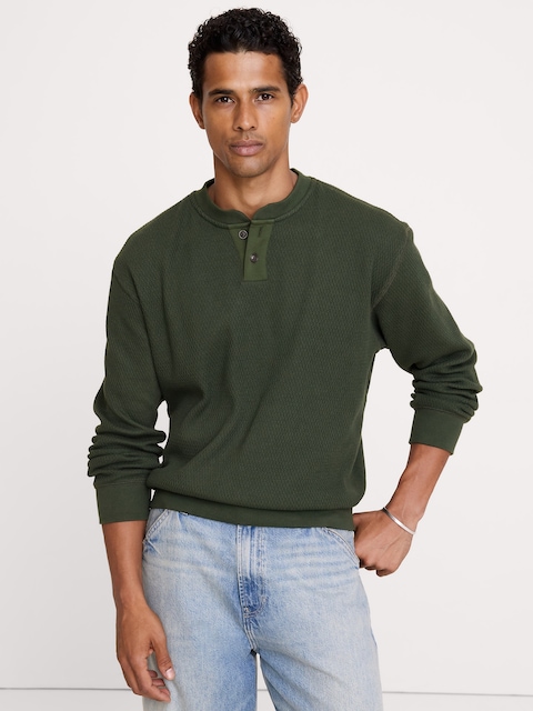 Alpine Thermal Henley Almond-Stitch T-Shirt