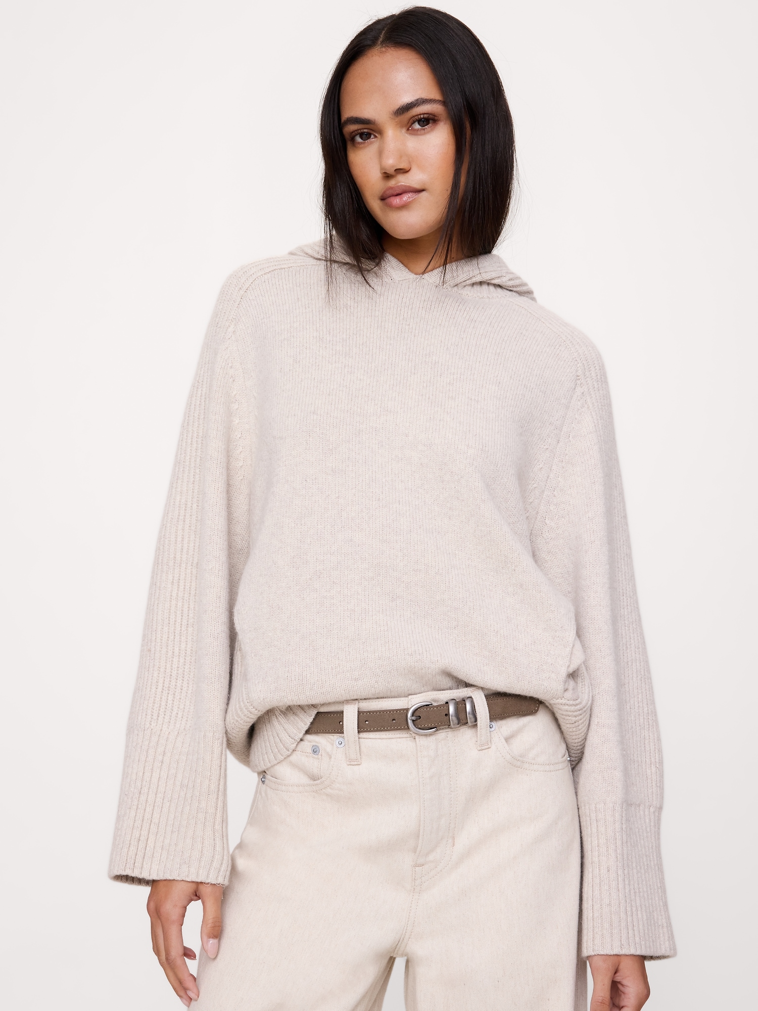 Wool-Cashmere Sweater Hoodie