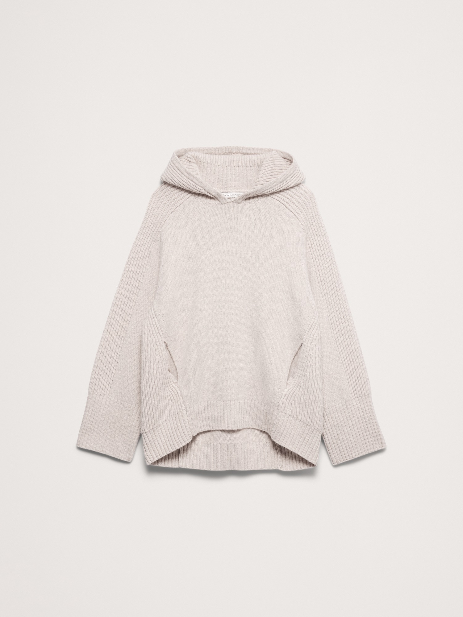 Женское худи Banana Republic Wool-Cashmere, цвет: Меланжевый овсяный — фото 4
