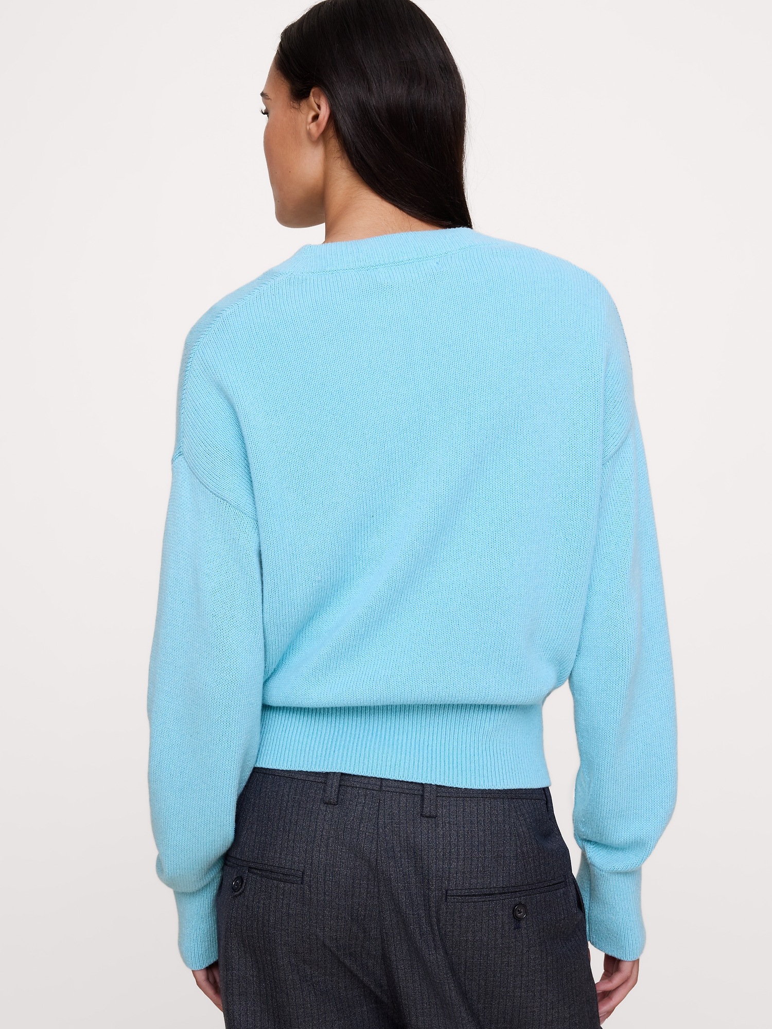 Женский свитер Banana Republic Oversized Italian Cotton-Cashmere, цвет: Синий — фото 2
