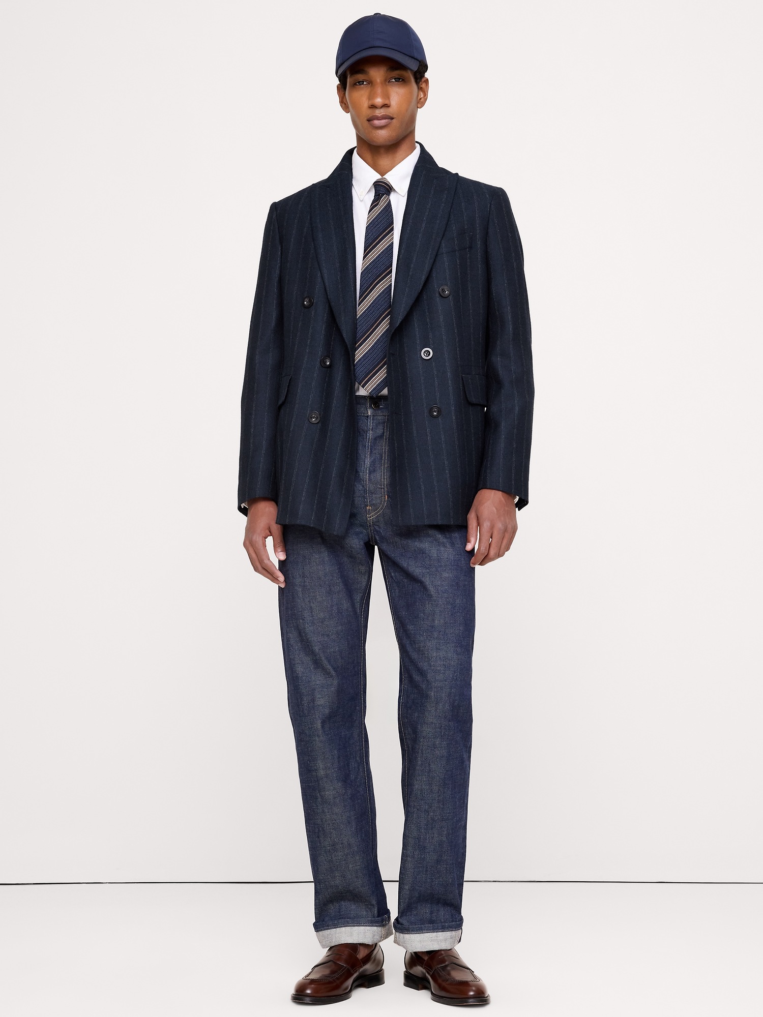 Мужской пиджак Banana Republic Wool Herringbone Sport Coat, цвет: Тёмно-синий — фото 3