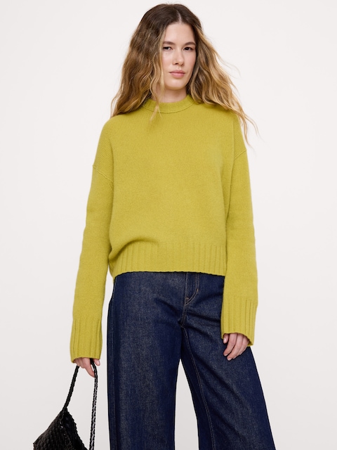 Oversized Midweight Cashmere Crew-Neck Sweater