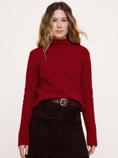 The Fireside Funnel-Neck Sweater in Merino-Cotton