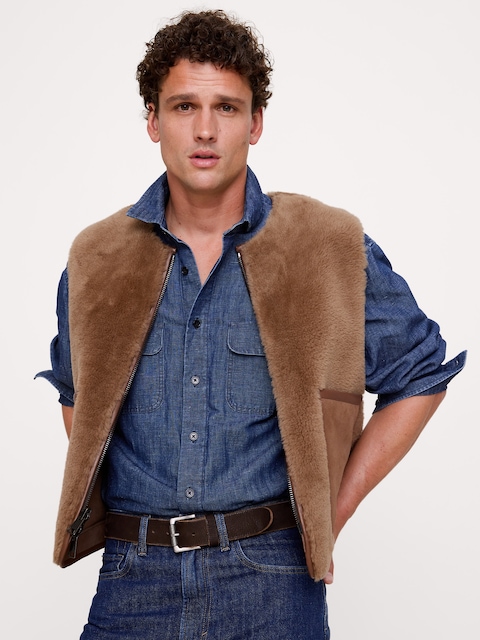 Reversible Shearling Vest