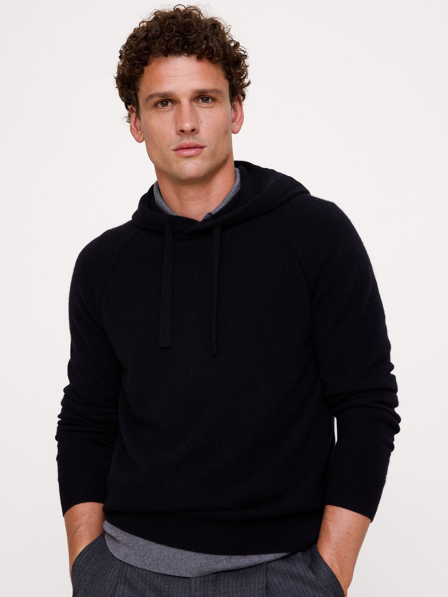 Мужское худи Banana Republic Cashmere, цвет: Чёрный