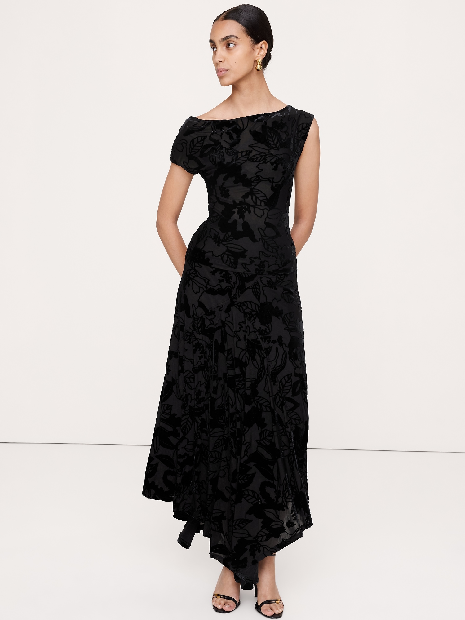 Burnout Velvet Off-Shoulder Top