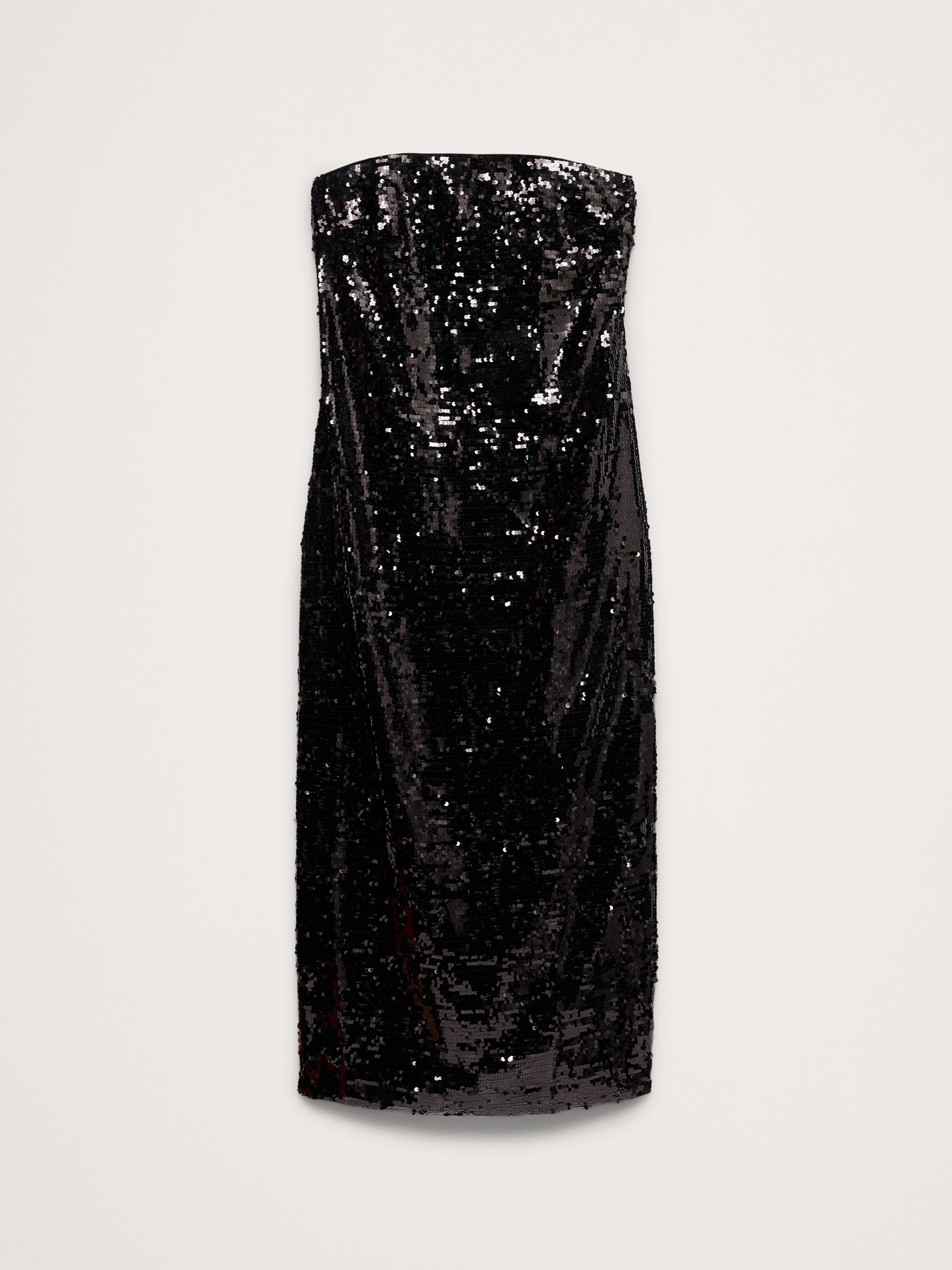 Женское платье Banana Republic Strapless Sequin Midi, цвет: Чёрный — фото 3