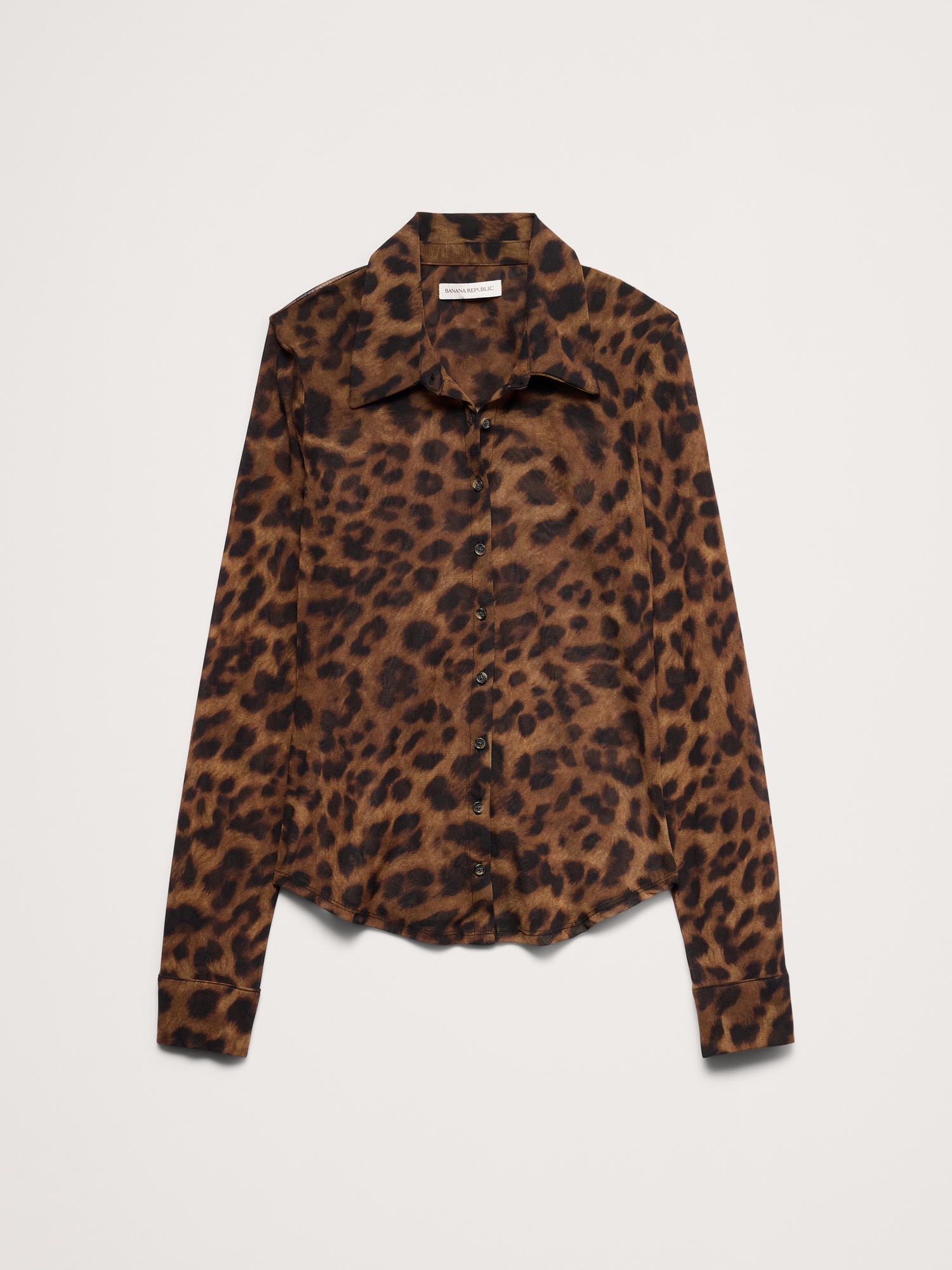 Mesh Button-Down Shirt