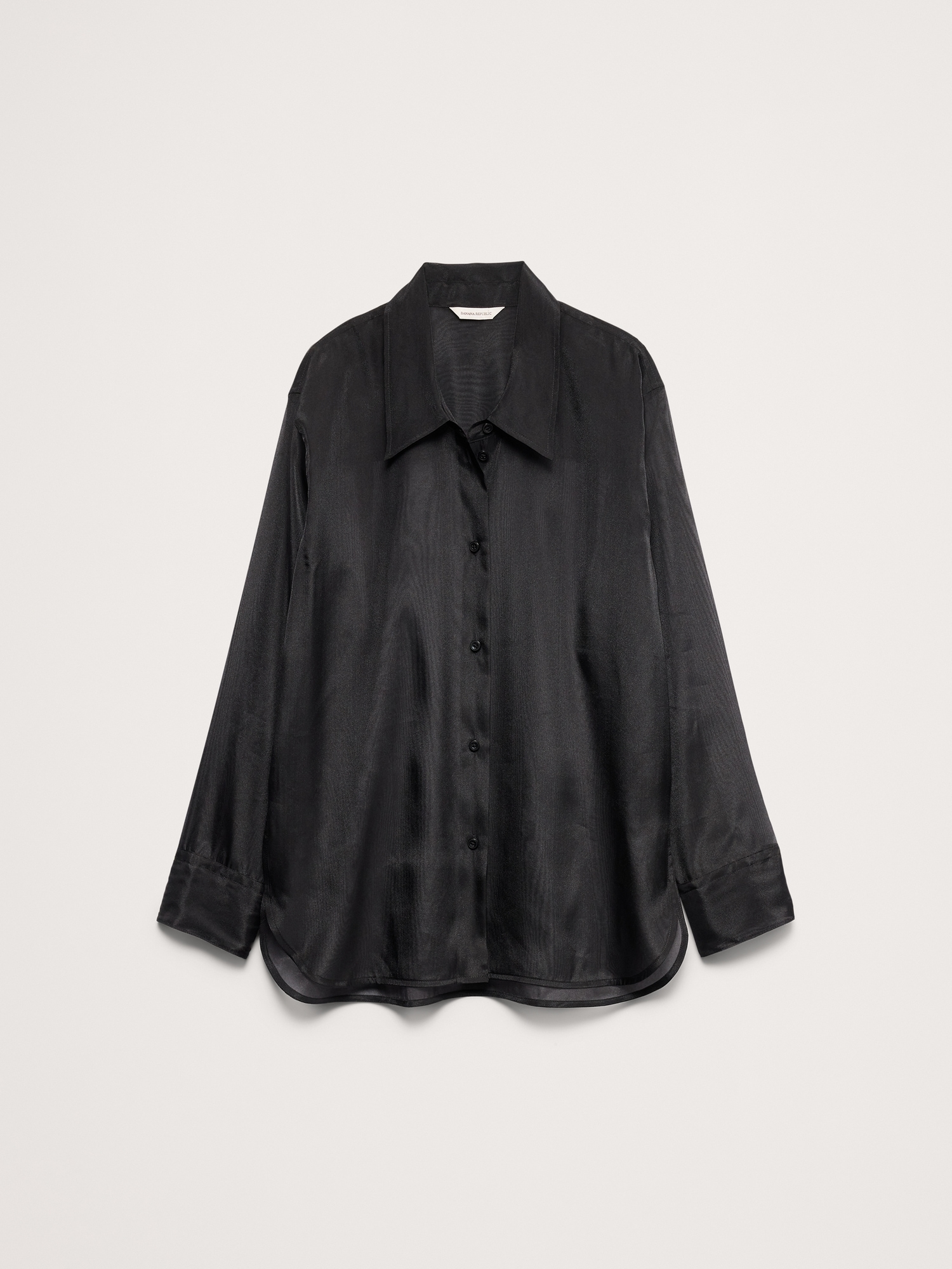Женская рубашка Banana Republic Organza Tunic, цвет: Чёрный — фото 5