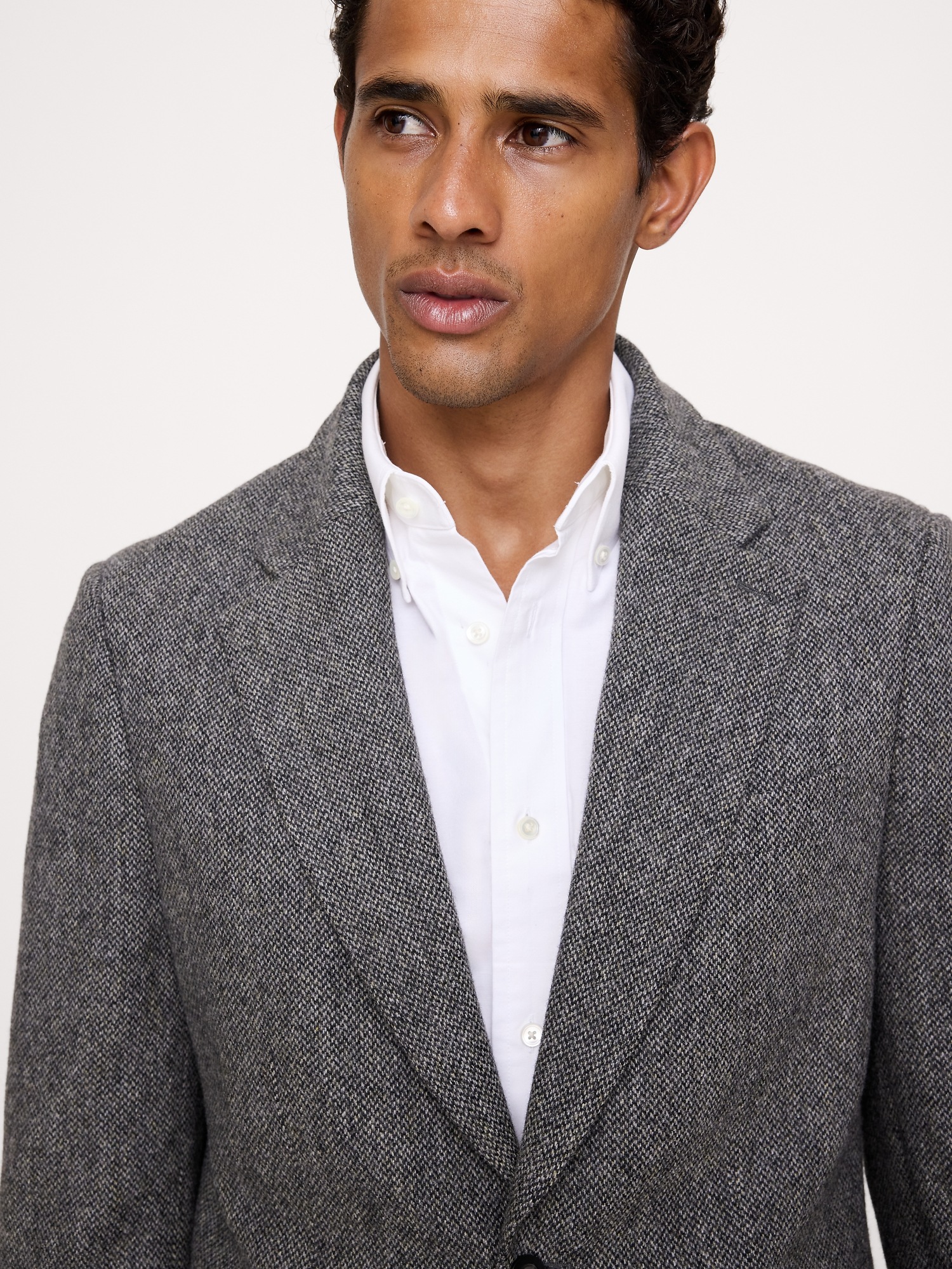 Мужской пиджак Banana Republic Charcoal Tweed Suit, цвет: Угольный серый — фото 4