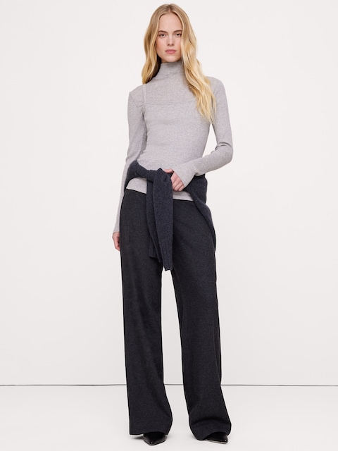 Cotton-Modal Ribbed Turtleneck