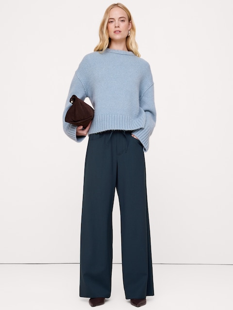 The Studio Wide-Leg Drawstring Pant in Italian Wool