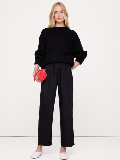 The Getaway Straight-Leg Pull-On Pant in Linen