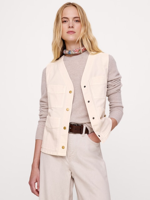 Stretch-Cotton Utility Vest