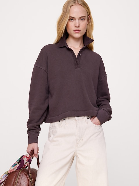 French Terry Polo Sweatshirt