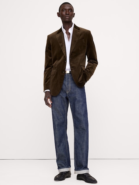 Tailored Slim Velvet Blazer